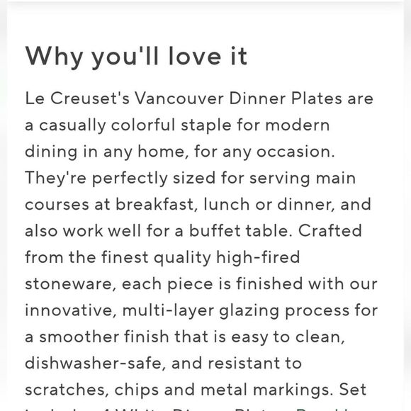 Le Creuset Vancouver Dinner Plates- Set Of 4- Cerise - Picture 6 of 10